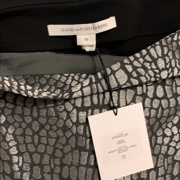 DVF Silver and Black Pencil Skirt - Picture 3 of 6